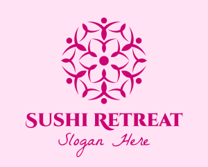 Pink Flower Spa logo design