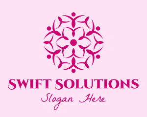 Pink Flower Spa logo design