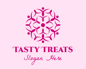 Pink Flower Spa logo design