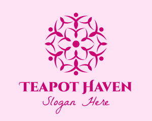 Pink Flower Spa logo design