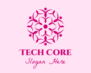 Pink Flower Spa logo design