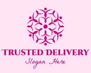 Pink Flower Spa logo design