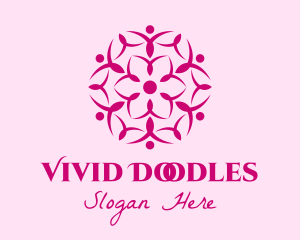 Pink Flower Spa logo design