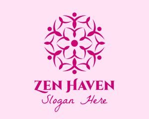 Pink Flower Spa logo design