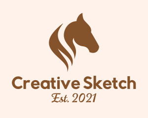 Stallion Horse Head logo design