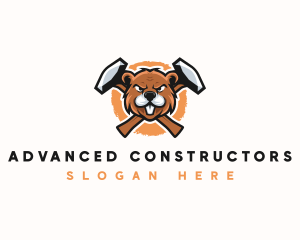 Beaver Construction Worker logo design