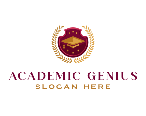 Academic Knowledge Wreath logo design