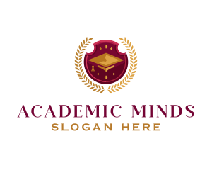 Academic Knowledge Wreath logo design