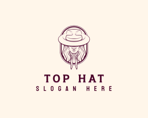 Western Cowgirl Hat logo design