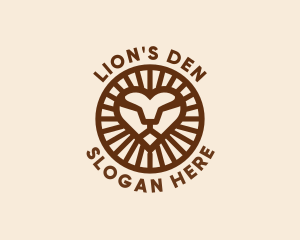 Lion Head Heart logo design