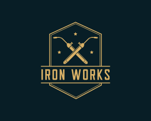 Hipster Welder Fabrication logo design