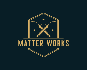 Hipster Welder Fabrication logo design