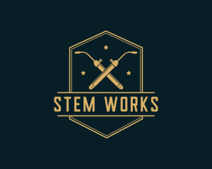 Hipster Welder Fabrication logo design