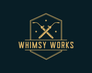 Hipster Welder Fabrication logo design