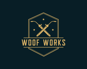 Hipster Welder Fabrication logo design