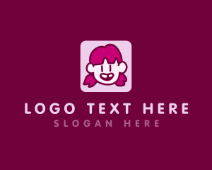 Young Girl Kid Logo