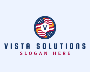 Veteran American Flag logo design