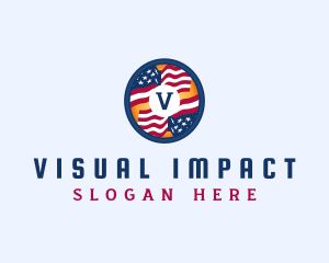 Veteran American Flag logo design