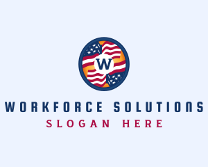 Veteran American Flag logo design