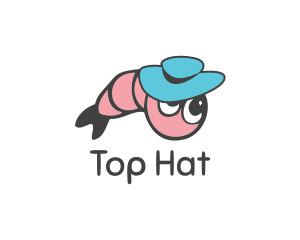 Shrimp Hat Cartoon  logo design