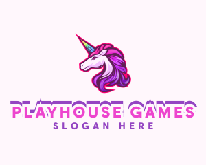 Rainbow Gaming Unicorn logo design