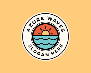 Sun Ocean Wave logo design