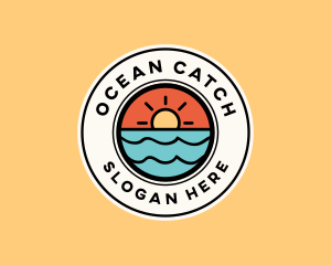 Sun Ocean Wave logo design