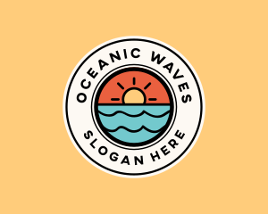 Sun Ocean Wave logo design