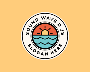 Sun Ocean Wave logo design