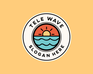 Sun Ocean Wave logo design