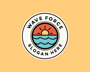 Sun Ocean Wave logo design