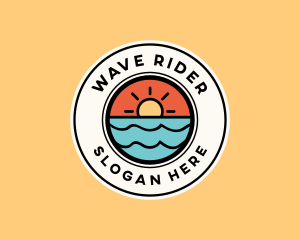 Sun Ocean Wave logo design