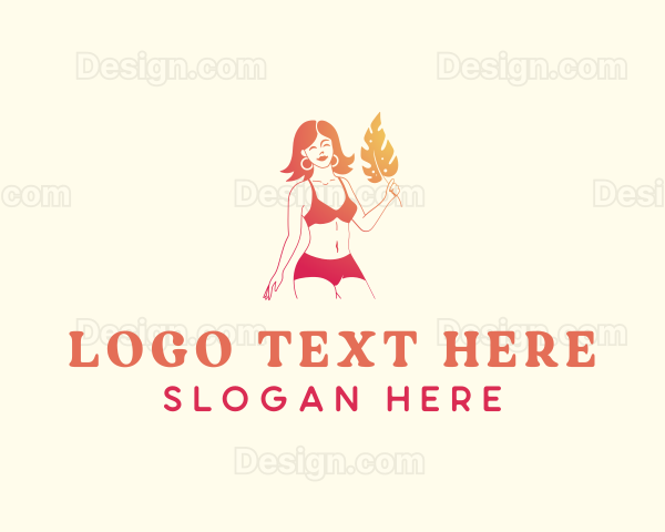 Bikini Leaf Fashion Logo