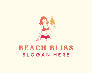 Bikini Leaf Fashion logo design