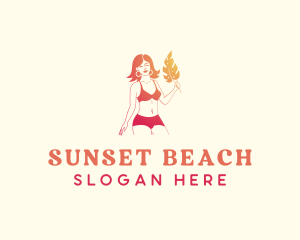 Bikini Leaf Fashion logo design