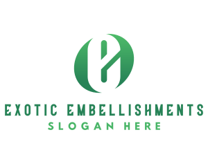 Green Oval E  logo design