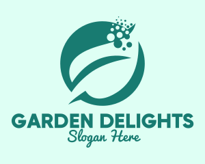 Bubble Leaf Plant logo design