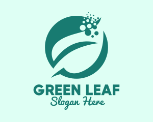 Bubble Leaf Plant logo design