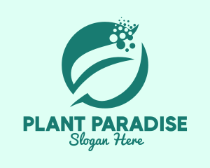 Bubble Leaf Plant logo design