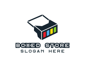 Geometric Box Goggles logo design