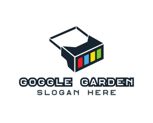 Geometric Box Goggles logo design