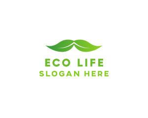 Eco Barber Mustache logo design