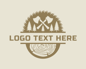 Lumberjack Axe Woodwork logo