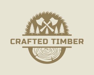 Lumberjack Axe Woodwork logo design