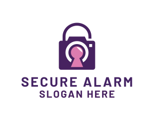 Padlock Secure Camera logo design