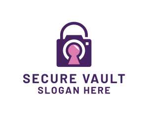 Padlock Secure Camera logo design