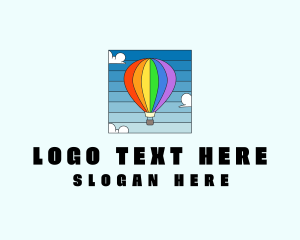 Colorful Hot Air Balloon logo