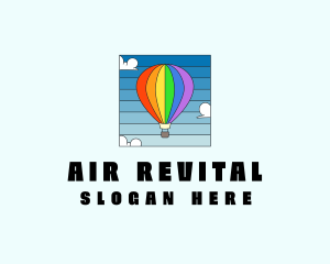 Colorful Hot Air Balloon logo design