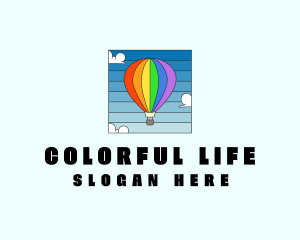 Colorful Hot Air Balloon logo design