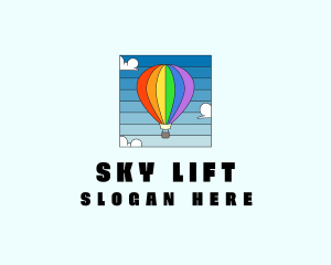 Colorful Hot Air Balloon logo design